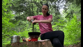 She picks mushrooms and cooks the national dish Carpathian banosh in the forest Part 24ASMR [upl. by Ball]