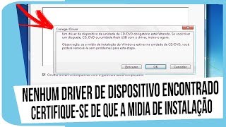 Nenhum driver de dispositivo encontrado certifiquese de que a midia de instalação Como Resolver [upl. by Aliak]