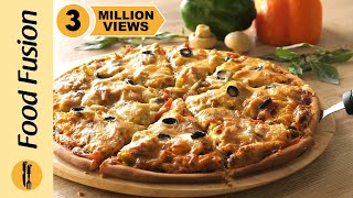 Chicken Fajita Thin Crust Pizza Recipe By Food Fusion [upl. by Aicilav]