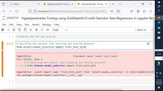 Hyperparameter Tuning using GridSearchCV with Decision Tree Regression in Jupyter Notebook [upl. by Goldfarb]