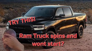 Ram truck spins and turns overbutwont start Try thisit may get you going [upl. by Nerhtak]