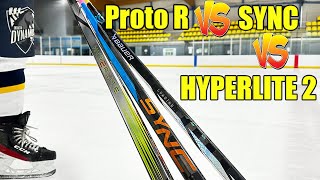 Bauer Proto R vs Nexus Sync vs Vapor Hyperlite 2 hockey sticks review  Which stick is better [upl. by Nylyaj]