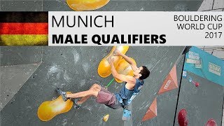 Munich Bouldering World Cup 2017  Male Qualifiers [upl. by Yblek496]