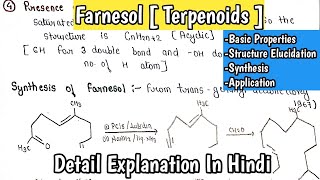 Farnesol Terpenoids  Natural Product of Organic Chemistry  Imp For MSc  BSc Semester Exams [upl. by Aisekal]