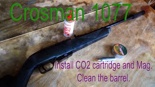 Crosman 1077 air gun  Installing CO2 cartridge and Mag Clean the barrel [upl. by Center]