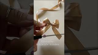 DIY einfache Schleife binden zum Geschenke einpacken Geschenkschleife aus Satinband BinnBonn [upl. by Kaylee]