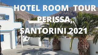 Hotel room tour in Perissa Santorini 2021 [upl. by Atiuqin]