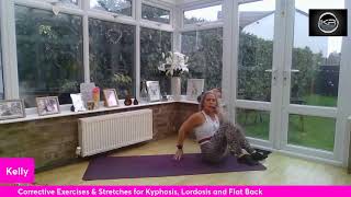 Corrective Exercises amp Stretches for Kyphosis Lordosis and Flat Back [upl. by Araj913]