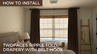 How to Install TWOPAGES Ripple Fold Drapery with Belt Hook [upl. by Enitsuj]