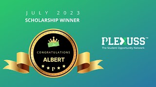 Plexuss Scholarships July 2023 Winner [upl. by Bach]