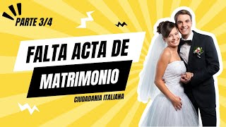 🙍‍♂️🙍‍♀️ Falta ACTA MATRIMONIO  Ciudadanía Italiana en Argentina Montevideo e ITALIA 🌈 1000CI [upl. by Kean]