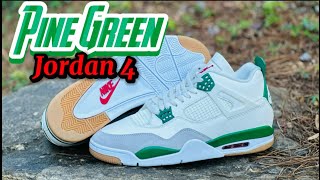 Perfect Jordan 4 SB Pine Green Quality check review amp on foot [upl. by Southworth]