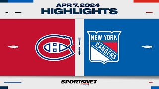 NHL Highlights  Canadiens vs Rangers  April 7 2024 [upl. by Jeu]