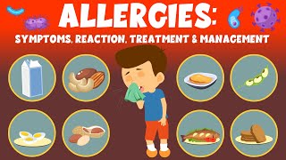 Allergies Symptoms Reaction Treatment amp Management  Video for Kids [upl. by Mahon]