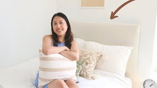 Easy budget DIY headboard using cardboard 📦 [upl. by Cornwell]