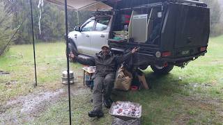 Car Camping In The Rain No Tent With Dog [upl. by Gorski]