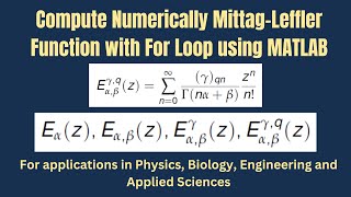 Compute Numerically MittagLeffler Function  Compute Numerically MittagLeffler Function [upl. by Thurman31]