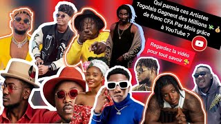 Top 10 des Artistes Togolais les mieux payés sur YouTube [upl. by Elvia645]