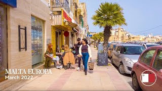 🇲🇹 Walking in Holiday Sea City  Marsaskala in Malta  4K [upl. by Irmo]