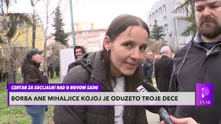 U NOVOM SADU PROTEST ZBOG ODUZIMANJA DECE Majka sumnja da su deca uopšte u Srbiji [upl. by Haisa275]