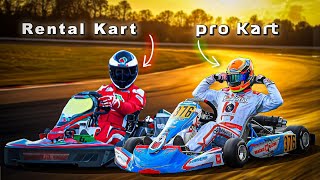 Driving A PROFESSIONAL KART vs RENTAL KART [upl. by Akalam482]