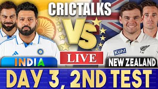 Live IND Vs NZ Day 3  2nd Test  Live Scores amp Commentary  India vs New Zealand  2024 Series [upl. by Aoniak]