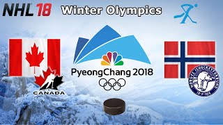 Winter Olympics 2018  Canada vs Norway  Quarterfinal  NHL 18 [upl. by Akli]