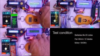 Gens ace Vs Pulse Vs Demon occl test lipo comparation battery rc [upl. by Seira]