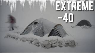 EXTREME 40° Solo Camping 4 Days  Snowstorm Hot Tent Camping In A Blizzard  ASMR [upl. by Claribel]