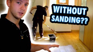 How to Refinish a Wood Floor Without Sanding under 1 hour [upl. by Straub136]