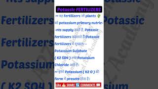 Potassic Fertilizers  Meaning Examples and Types 😍👍 trending shorts youtubeshorts science [upl. by Kasey997]