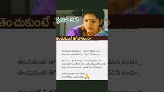 Preyasi raave movie song 💗💗💗💞 thenchukunte Tegipotundha song lyrics telugu 💞💕💕💞💞💕💕 [upl. by Carmon]