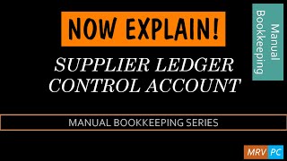 Supplier Ledger Control Account [upl. by Kurt]