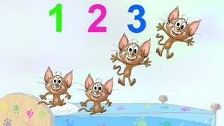 5 LITTLE MONKEYS JUMPING ON THE BED NURSERY RHYME SONG performed by 5 kittens [upl. by Cherye]