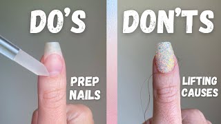 DO’s and DON’TS  Prepping Nails for Dip Powder  Prevent LIFTING  Protect Your Natural Nails [upl. by Agnizn]