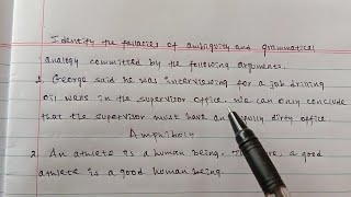 Freshman questions on fallacies of ambiguity and grammatical analogy [upl. by Onurb655]