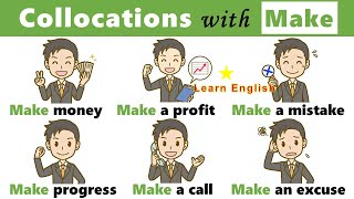 English Vocabulary  Collocations  collocations with make  listen and practice [upl. by Anecusa]