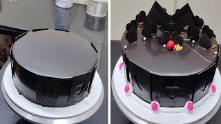 Simple And Easy Chocolate Cake Design Idea  Chocolate Garnish Cake Design Idea [upl. by Irej864]