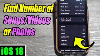 iPhone iOS 18 How to Find Number of SongsVideosPhotos [upl. by Bopp437]