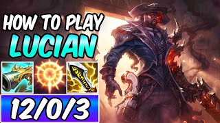 HOW TO PLAY LUCIAN ADC amp CARRY  Best Build amp Runes  Diamond Player Guide  League of Legends  S14 [upl. by Nagap]