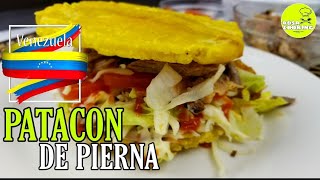 patacon venezolano tradicional relleno de pernil o piernas como hacer patacon venezolano de pierna [upl. by Htebarual]