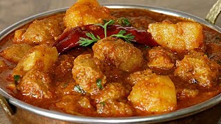 Aloo Soya Chunks Curry Recipe  Restaurant Style Aloo Soya Chunks Curry  Kanaks Kitchen [upl. by Nauquf]