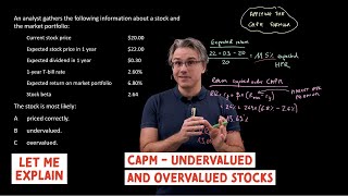 CAPM  undervalued and overvalued stocks for the CFA Level 1 exam [upl. by Brubaker923]