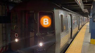 B Train ArrivingLeaving 59th Street Columbus Circle Station [upl. by Buyse]