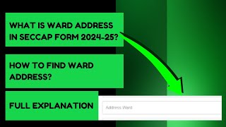 What is Ward Address in SECCAP formWard Address Muzamil Academy [upl. by Wilone698]