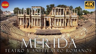 🇪🇸4K MÉRIDA TEATRO ROMANO Y ANFITEATRO World Heritage Site  Roman monuments Extremadura spain [upl. by Suzan]