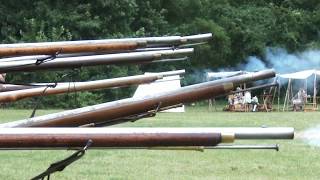 Brown Bess Musket Volley fire in Slow Motion [upl. by Koenig663]