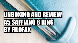 Filofax A5 Saffiano 6 Ring Planner Unboxing and Review [upl. by Erot]