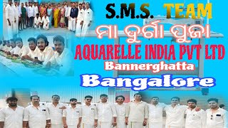 SMS TEAM ମା ଦୁର୍ଗା ପୁଜା AQUAREELL INDIA PVT LTD Bannerghtta Bangalore HDRofficialvlogs [upl. by Hamforrd73]