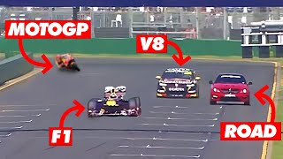 La velocidad de los F1 comparada contra otros vehículos [upl. by Garrett]